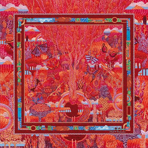 Платок "Гранат" шелк KIRILL OVCHINNIKOV / КИРИЛЛ ОВЧИННИКОВ