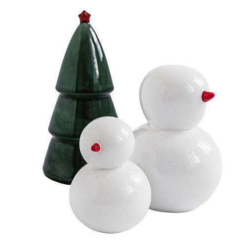 Набор статуэток "Ёлка и 2 снеговика" классика ASIKNOVA CERAMICS
