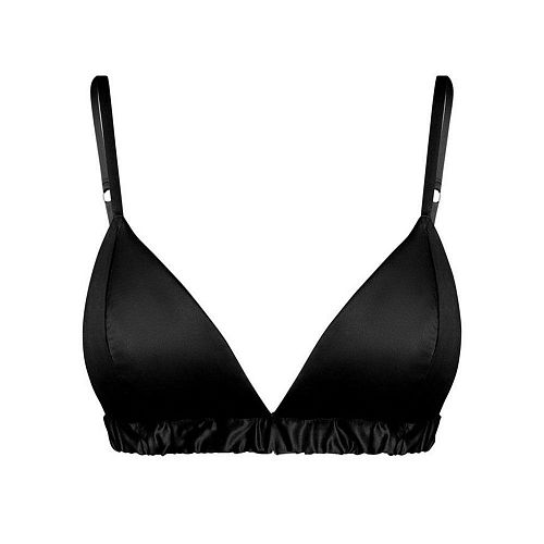 Черный шелковый бра "Naomi / Наоми" PURPUR INTIMATES / ПУРПУР ИНТИМЭЙТС
