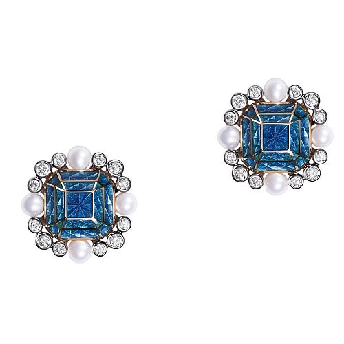 Серьги "Fancy gems / Изысканные камни" синие МАСТЕРСКАЯ АГАФОНОВЫХ