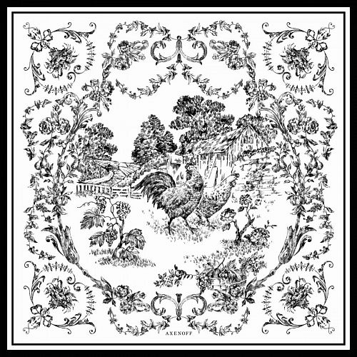 Платок "Dvoryanskoe Gnezdo / Дворянское Гнездо" черный, шелк RUSSKAYA SKAZKA / РУССКАЯ СКАЗКА