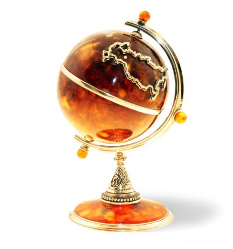 Сувенир "Глобус" из янтаря AMBER PALACE
