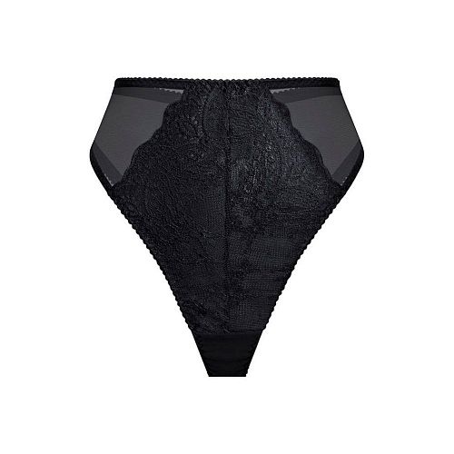 Черные высокие трусы бразильяна "Balmy / Балми" из сетки и кружева PURPUR INTIMATES / ПУРПУР ИНТИМЭЙТС