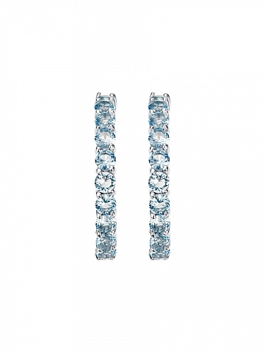 Серьги - хупы "Aquamarine / Аквамарин" АЛЬТАРИЯ