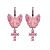 Серьги "Розовые кошки" мини с крестами (бижутерия)