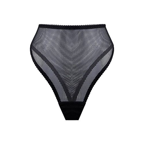 Черные высокие трусы бразильяна "Omut / Омут" из крупной сетки PURPUR INTIMATES / ПУРПУР ИНТИМЭЙТС