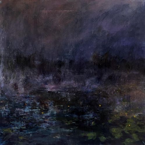 Картина "Туман. Озеро с кувшинками." АННА КАСС