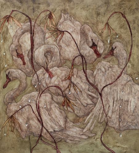Анна Сладкова. Картина "Лебедь выбирает, кому хранить верность" ASKERI GALLERY / ГАЛЕРЕЯ АСКЕРИ