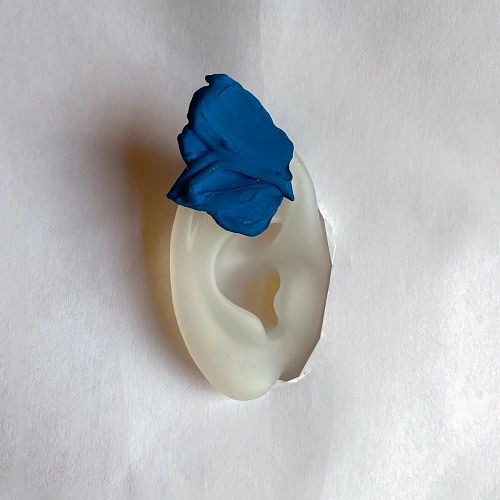 Моно - серьга из фарфора "Мазок Коровина" малая, цветная RES OBJECTS