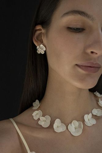 Серьга "Алтай Цветок Пятилистник" MS.MARBLE