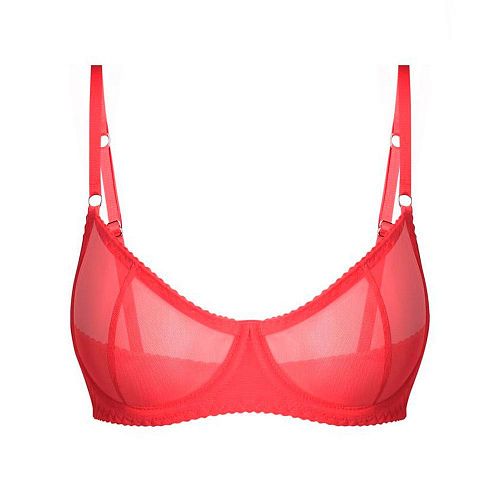 Красный бра "Omut / Омут" из сетки PURPUR INTIMATES / ПУРПУР ИНТИМЭЙТС