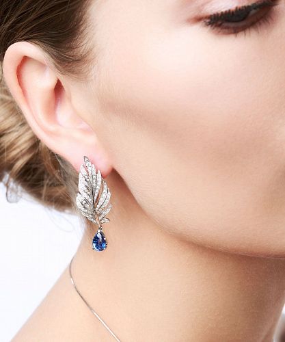 Серьги "Ангелы" синий CHEKOTIN JEWELLERY