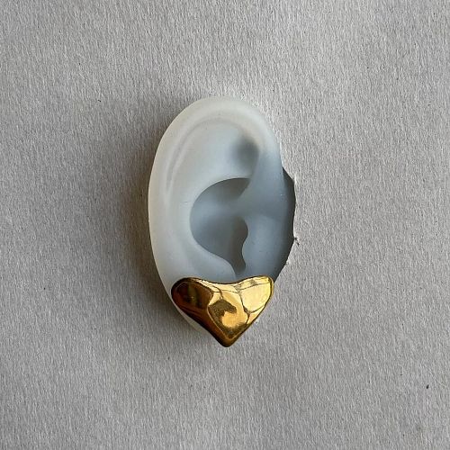 Серьги "Сердца" из фарфора малые, золотые RES OBJECTS