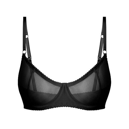 Черный бра "Omut / Омут" из сетки PURPUR INTIMATES / ПУРПУР ИНТИМЭЙТС