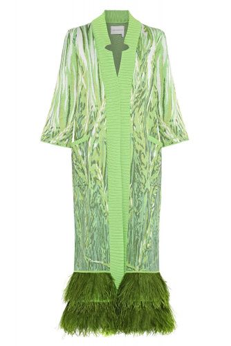Кардиган "Пшеница" в зеленом цвете с декором MAISON KALEIDOSCOPE
