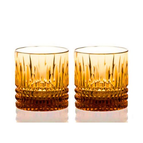 Набор из 2 хрустальных стаканов для виски "Медовый спас" янтарный ГУСЕВСКОЙ ХРУСТАЛЬНЫЙ ЗАВОД