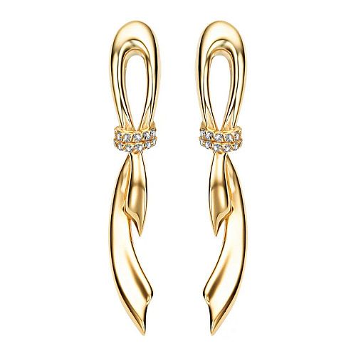 Серьги "Ribbon maxi gold / Лента макси золотистые" АЛЬТАРИЯ