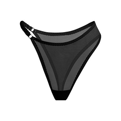Черные асимметричные трусы стринги "Naomi / Наоми" PURPUR INTIMATES / ПУРПУР ИНТИМЭЙТС