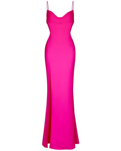 Платье миди "Alsu" из искусственного шелка с корсетом розовое LI LAB