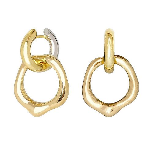 Двухцветные золотистые серьги - кольца трансформеры ANNA SKOROKHODOVA ACCESSORIZE / АННА СКОРОХОДОВА. АКСЕССУАРЫ
