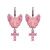 Серьги "Розовые кошки" мини с крестами (бижутерия) WAN LAV