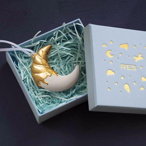 Елочная игрушка Месяц золото RES OBJECTS