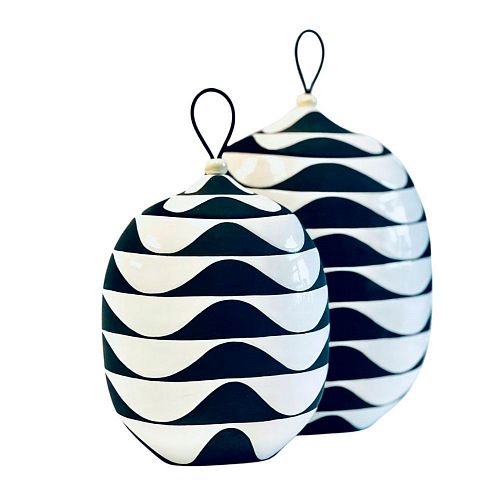 Интерьерная ваза с крышкой "Волны" 17 см ST.CERAMICS / СТ.КЕРАМИКА