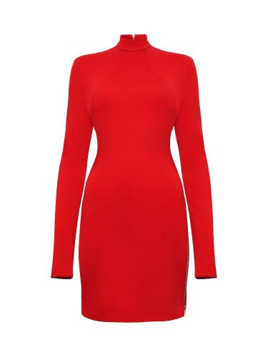 Платье мини приталенного силуэта с открытой спиной красное LI LAB