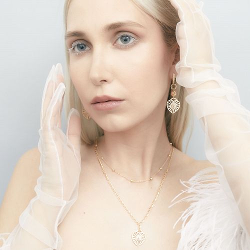 Серьги - сердечки позолоченные ANNA SKOROKHODOVA ACCESSORIZE / АННА СКОРОХОДОВА. АКСЕССУАРЫ