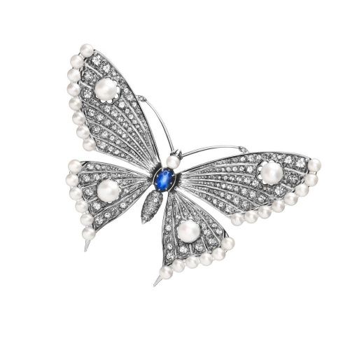 Брошь "Butterfly" серебро, голубой топаз AXENOFF