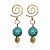 Серьги - спирали позолоченные с бирюзой ANNA SKOROKHODOVA ACCESSORIZE / АННА СКОРОХОДОВА. АКСЕССУАРЫ