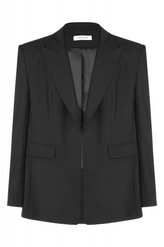 Пиджак оверсайз черного цвета из шерсти ASOMATAV