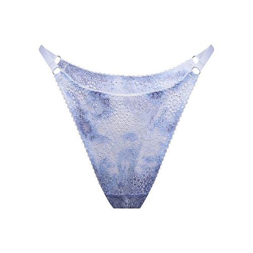 Голубые кружевные трусы стринги "Polar / Полар" на бретелях PURPUR INTIMATES / ПУРПУР ИНТИМЭЙТС