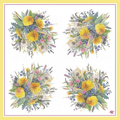 Платок "Dandelions / Одуванчики" шелк RUSSKAYA SKAZKA / РУССКАЯ СКАЗКА