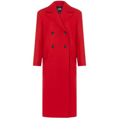 Пальто двубортное с контрастными пуговицами красное L.A.B. BY TERNOVSKAYA