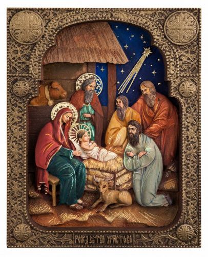Панно резное "Рождество" из массива дерева РИМСКИЙ МАСТЕР
