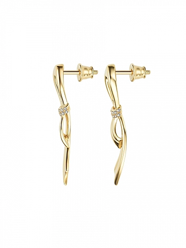 Серьги "Ribbon maxi gold / Лента макси золотистые" АЛЬТАРИЯ