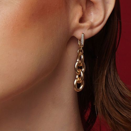 Серьги - цепи классические позолоченные на каждый день ANNA SKOROKHODOVA ACCESSORIZE / АННА СКОРОХОДОВА. АКСЕССУАРЫ