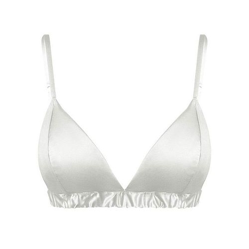 Белый шелковый бра "Naomi / Наоми" PURPUR INTIMATES / ПУРПУР ИНТИМЭЙТС