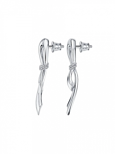 Серьги "Ribbon maxi silver / Лента макси серебристая" АЛЬТАРИЯ