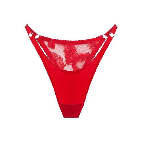 Красные шелковые трусы стринги "Blaze / Блейз" с кружевом PURPUR INTIMATES / ПУРПУР ИНТИМЭЙТС