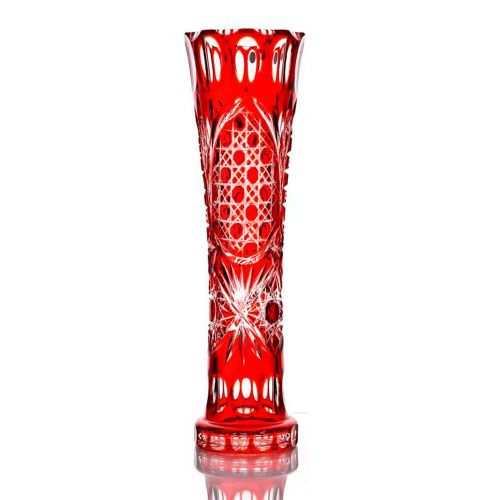 Хрустальная ваза для цветов "Люкс" красная ГУСЕВСКОЙ ХРУСТАЛЬНЫЙ ЗАВОД
